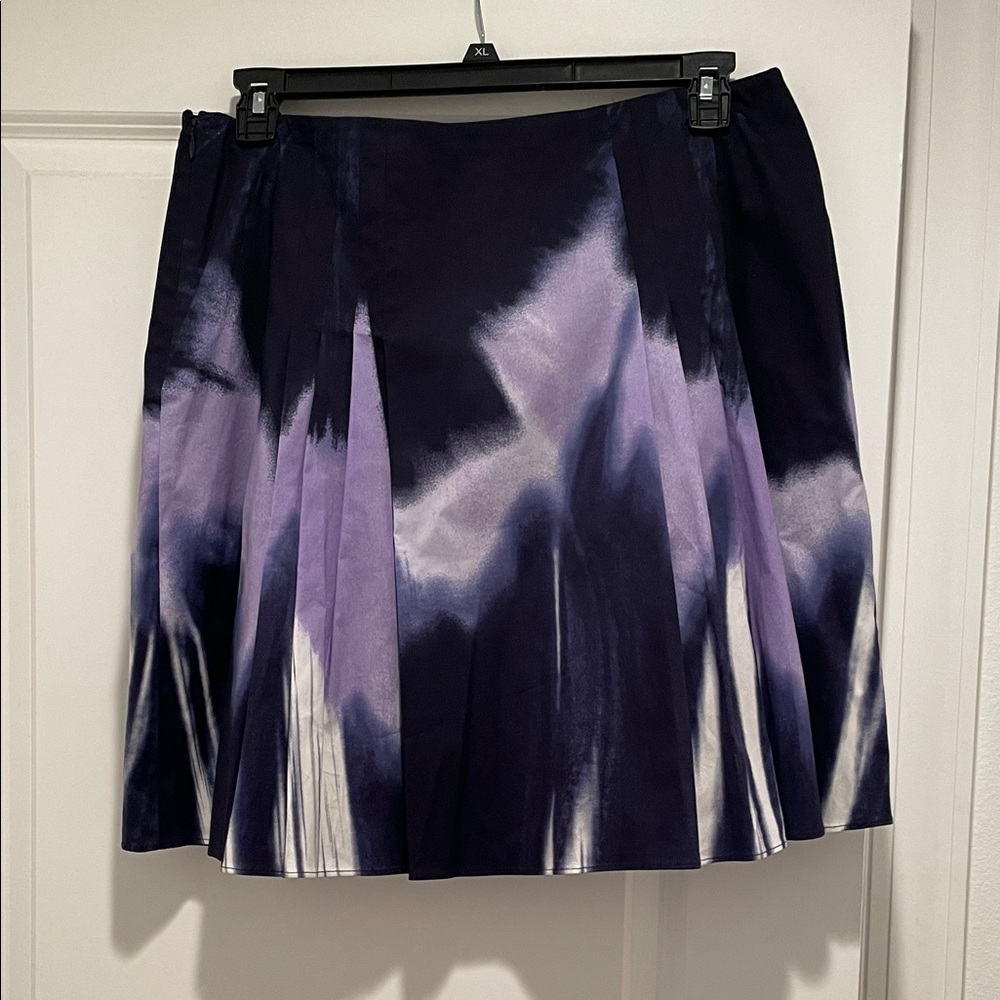 Tahari Dark Purple and Lavender A-Line Skirt